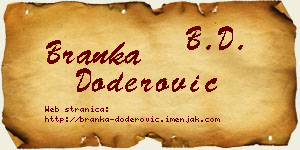 Branka Doderović vizit kartica